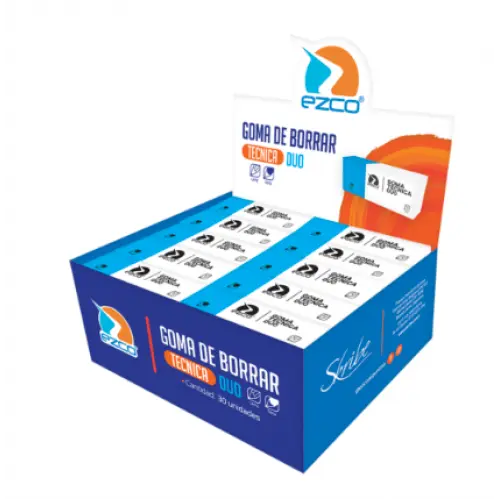 Pack Combo Goma de borrar Ezco Duo Plástica lápiz/tinta x 30