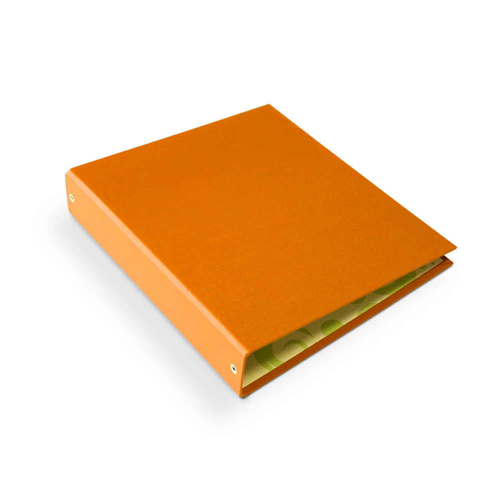 Carpeta 3 anillos  40 mm forrada N°3 naranja