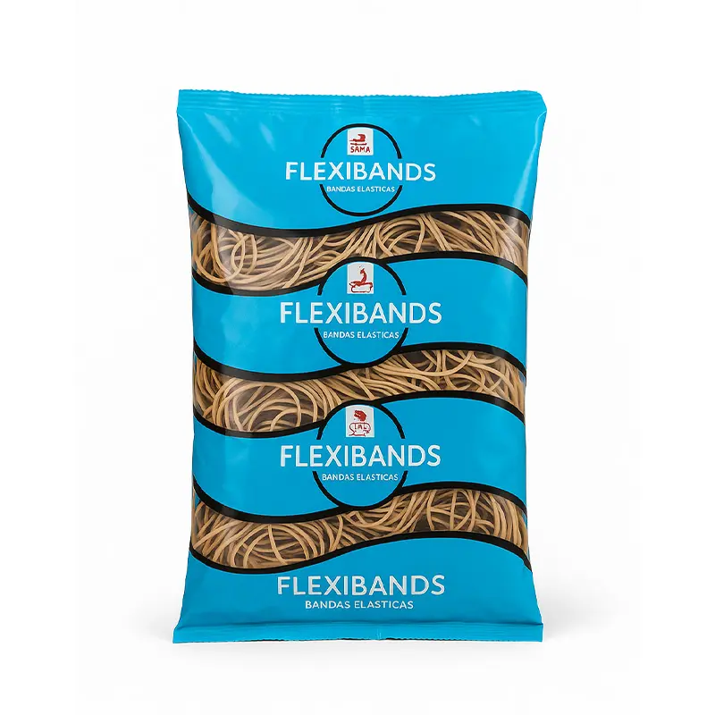 Bandas elásticas  Flexibands de látex, 40mm. bolsa de 1000g.
