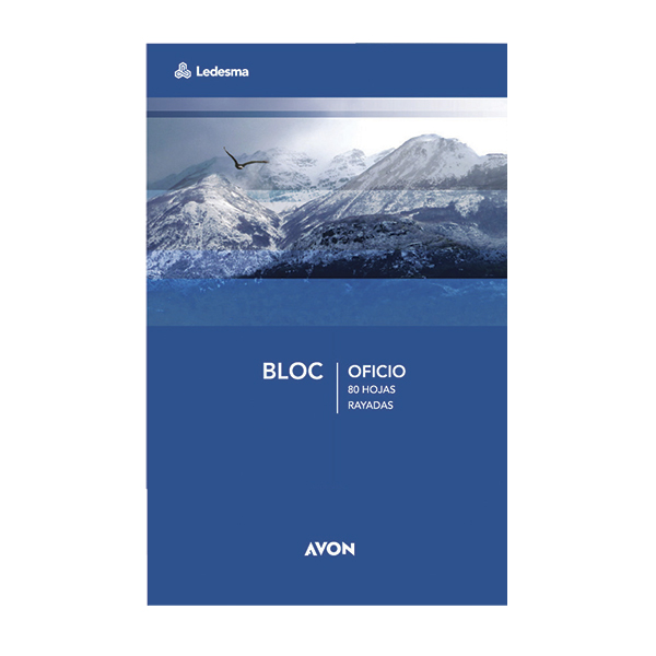 Block Oficio Emblocado Avon, 80 hojas rayadas perforadas