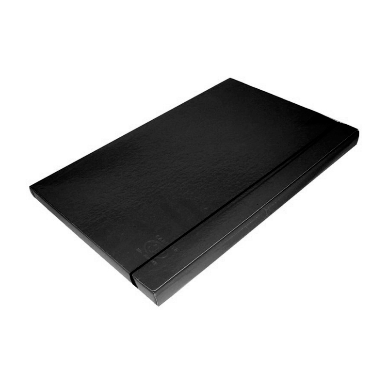 Caja con elástico, de fibra Oficio negra, 20mm.