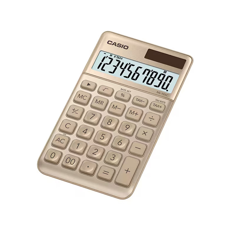 Calculadora de escritorio Casio NS-10SC-GD dorada