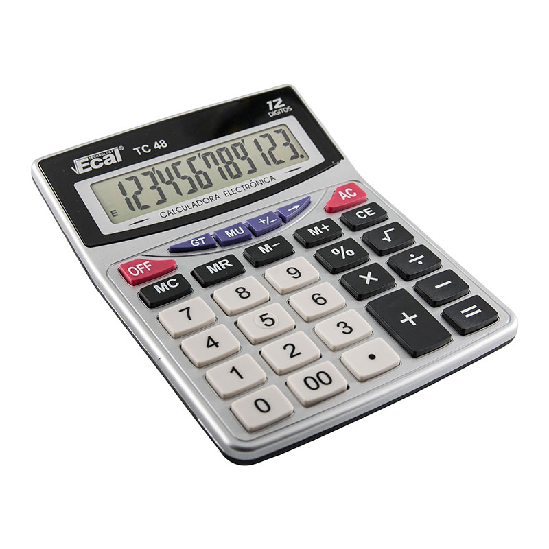 Calculadora Ecal TC-48 Escritorio Grande. Med.185x113x25mm 12Díg.