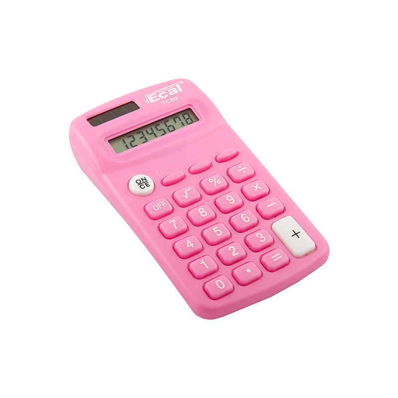 Calculadora TC-60 Rosa Bolsillo Med.113x64x20mm. 8Díg.