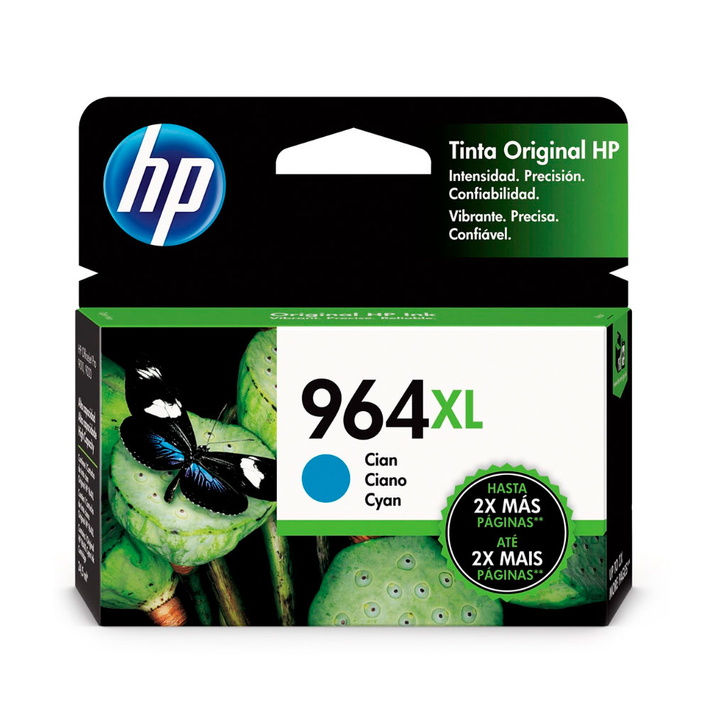 CARTUCHO ORIGINAL HP 964XL 3JA54AL, Alto Rendimiento Cyan
