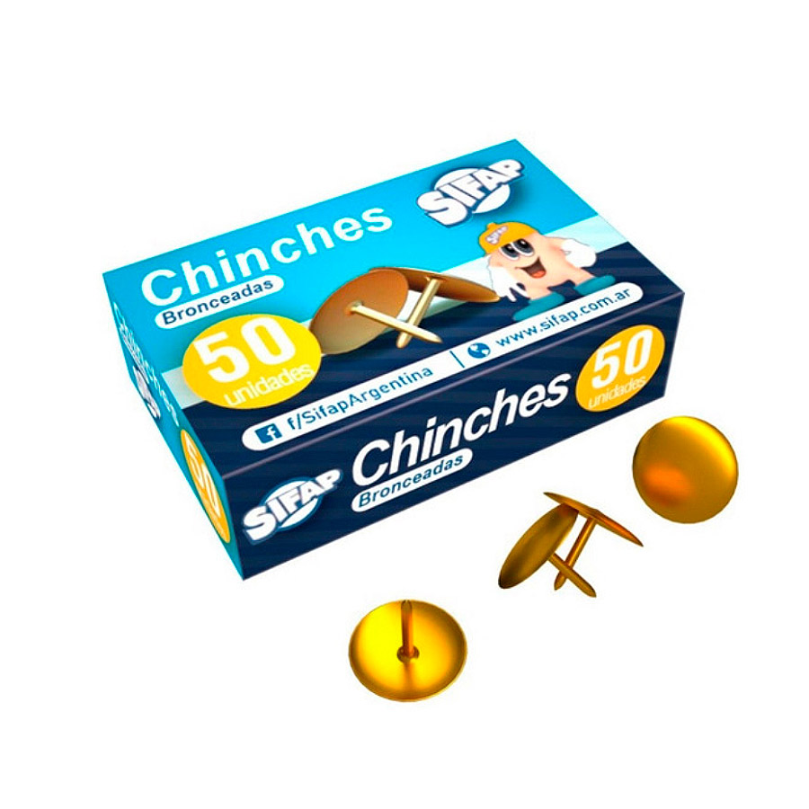 Chinches de 1 punta Sifap, caja de 50 unidades