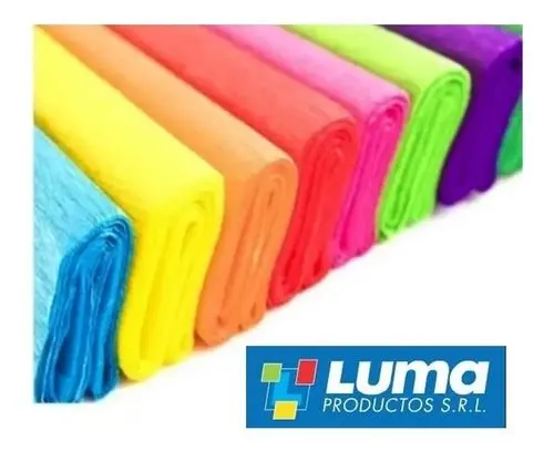 Papel Crepe Luma amarillo, pack de 10 unidades