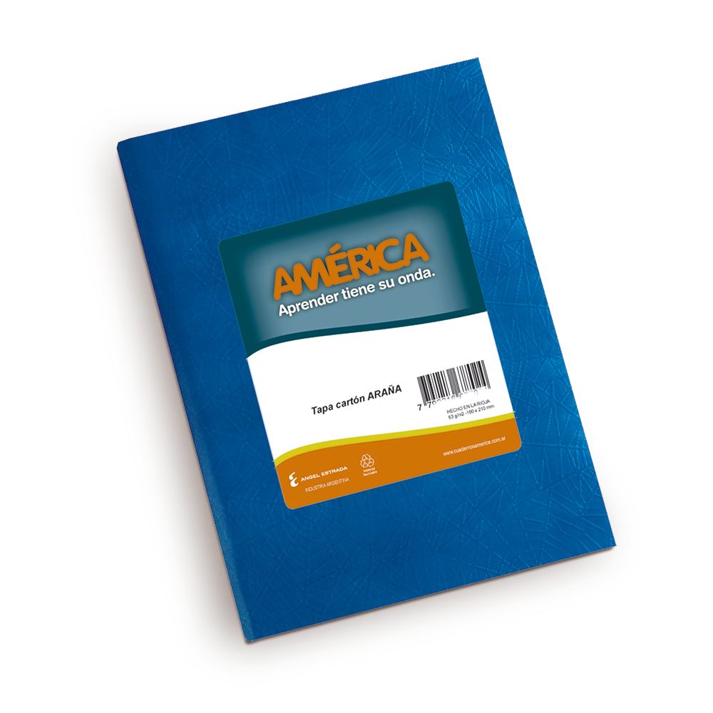 Cuaderno América Araña azul, 16x21cm. 82 hojas rayadas