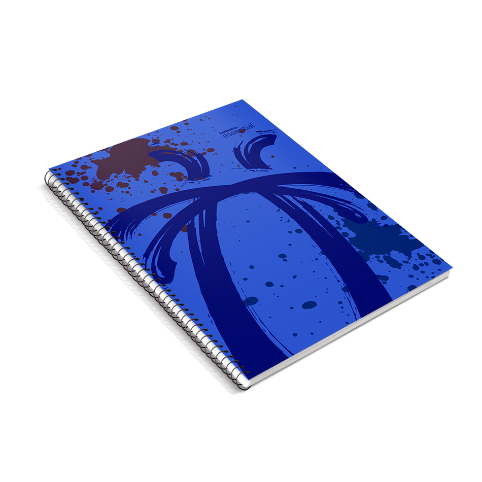 Cuaderno Essential espiralado polipropileno azul, 22x29cm. 84 hojas rayadas