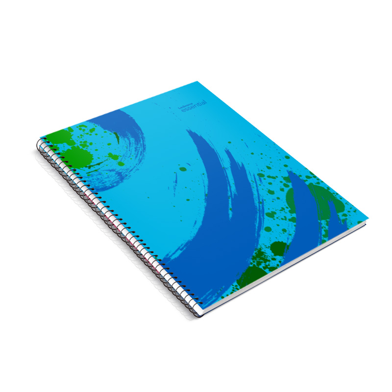 Cuaderno Essential espiralado polipropileno turquesa, 22x29cm. 84 hojas cuadriculadas