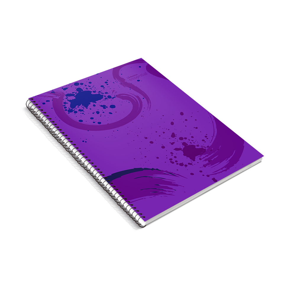 Cuaderno Essential espiralado polipropileno violeta, 22x29cm. 84 hojas cuadriculadas
