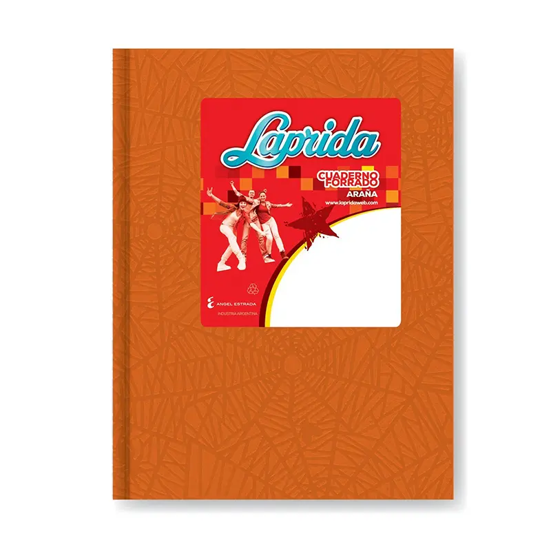 Cuaderno Laprida Araña naranja, 16x21cm. 50 hojas rayadas