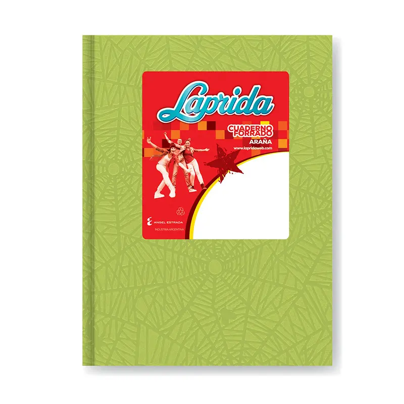 Cuaderno Laprida Araña verde manazana, 16x21cm. 50 hojas rayadas