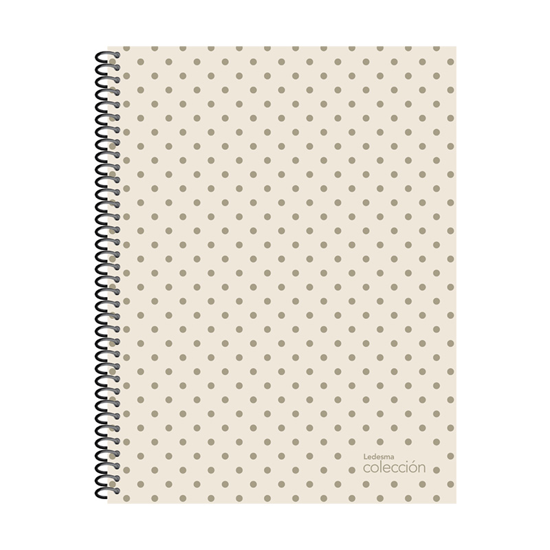 Cuaderno Metal lunares espiralado tapa semirígida, 21x27cm. 84 hojas rayadas