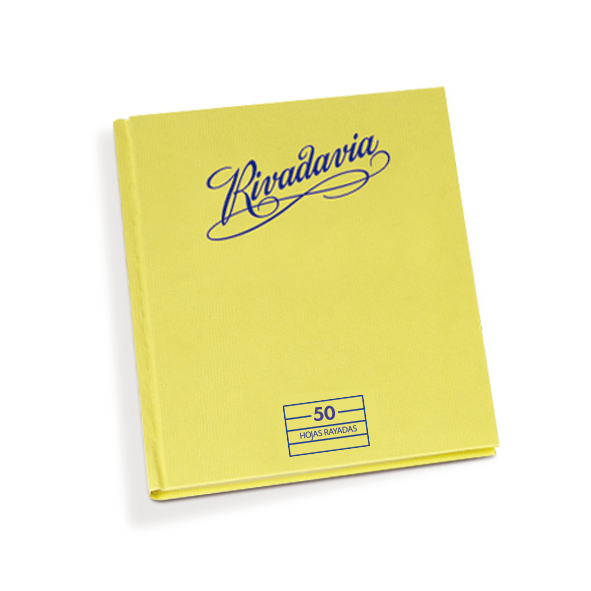 Cuaderno Rivadavia tapa cartón, 16x21cm. 50 hojas rayadas
