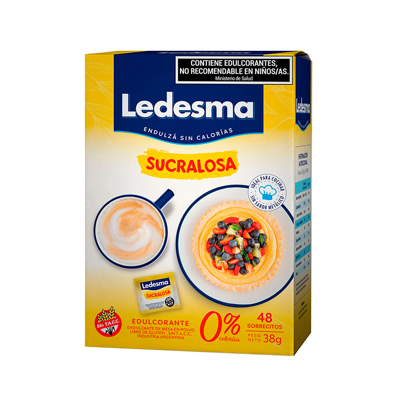 Edulcorante Ledesma Sucralosa, caja de 50 sobres