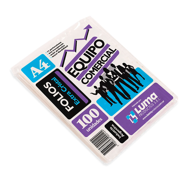 Folios A4 PPP Equipo comercial pack x 100