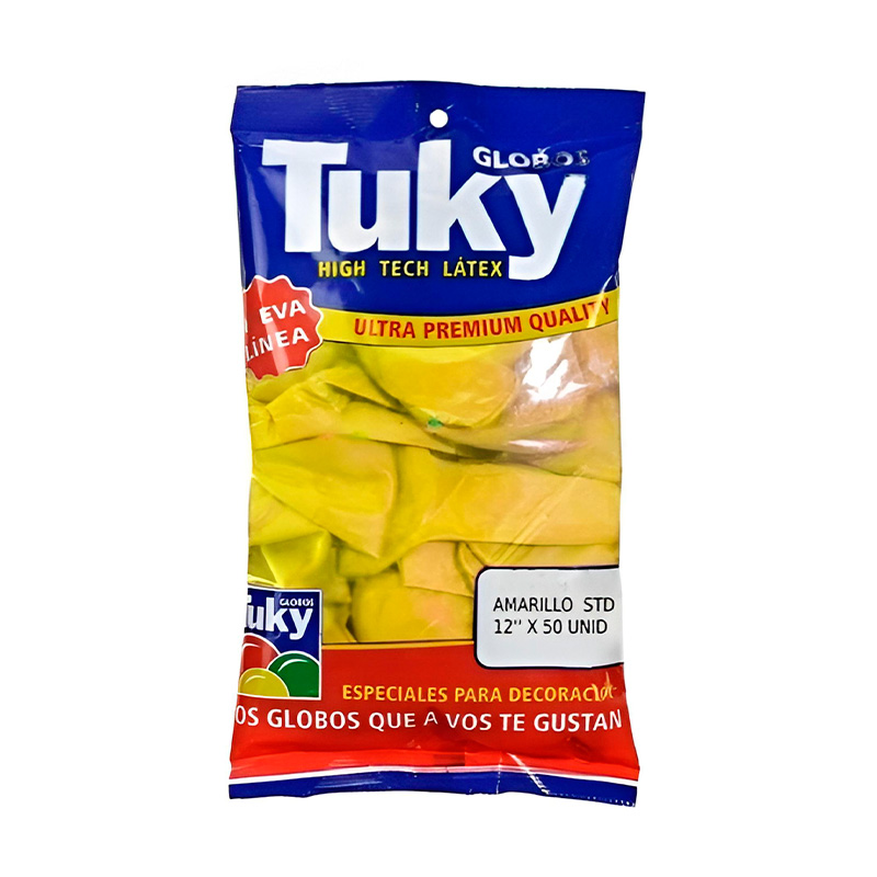 Globos lisos, amarillos de 12", 50 unidades