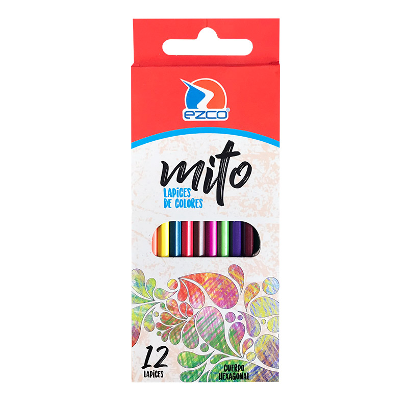 Lápices de colores Ezco Mito largos, de 12 colores