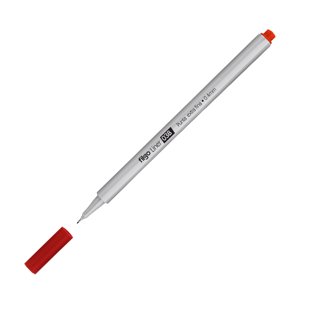 Microfibra de punta ultra fina 0.4mm. Filgo Liner 038 rojo