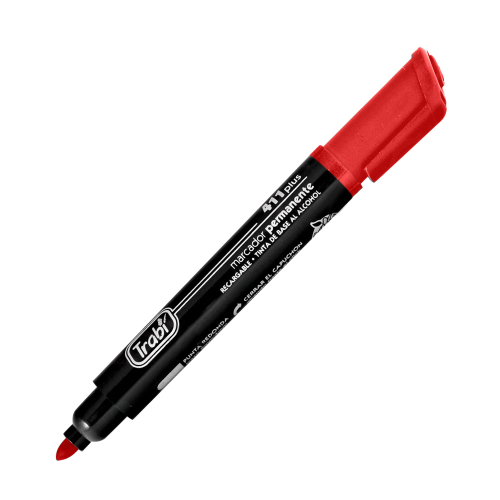 Marcador al solvente Trabi 411 rojo