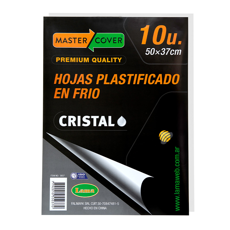 Hoja para plastificar en frío de PVC, pack de 10 unidades