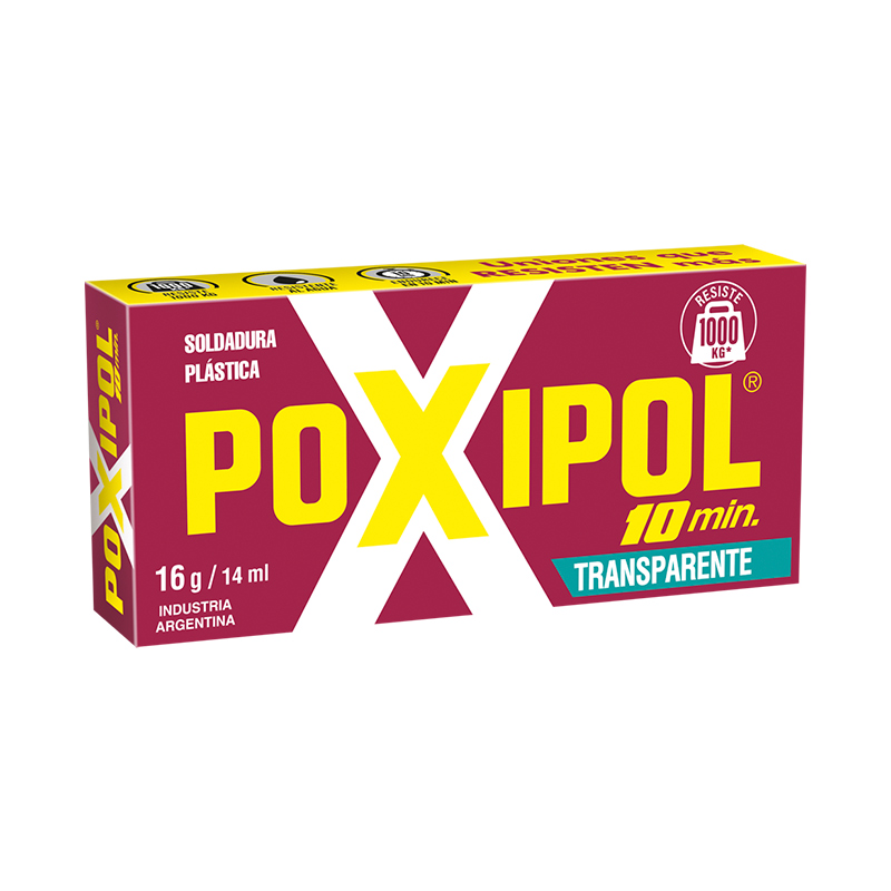 Pegamento Poxipol transparente 10 minutos, 14ml.