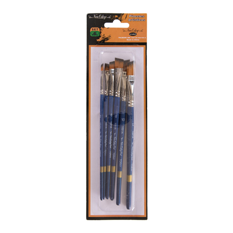 Set de 6 Pinceles angulares para artística Van Orley