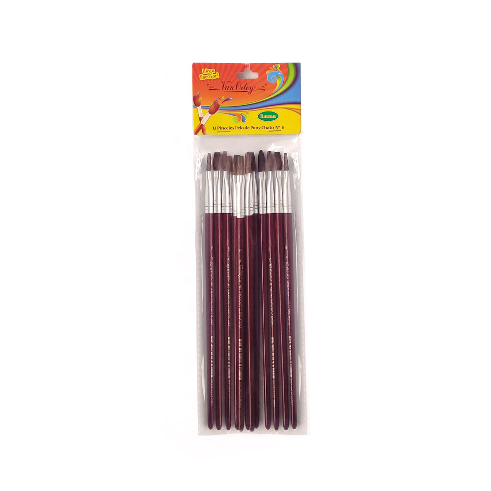 Pincel redondo Van Orley N°  6, pack de 12 unidades
