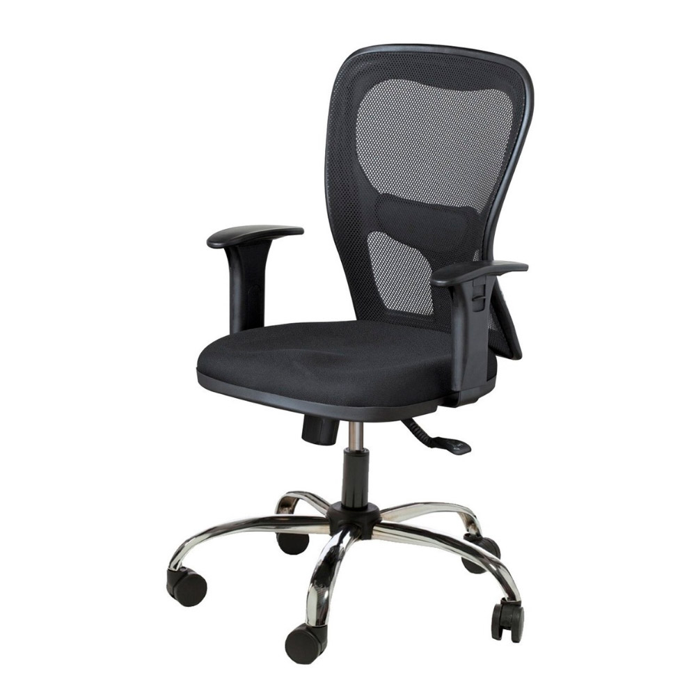 Silla Neumática con brazos Citiz, respaldo alto, negra