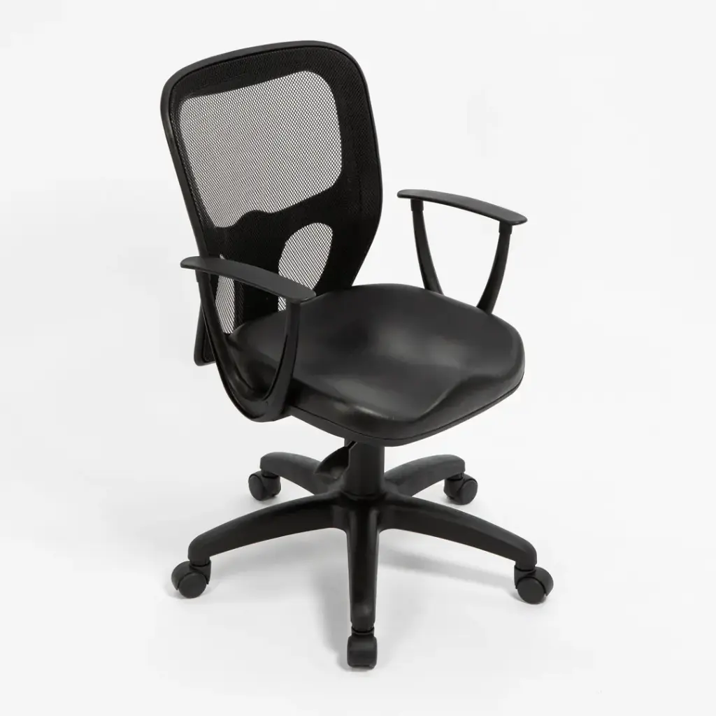 Silla Neumática con brazos India, negra