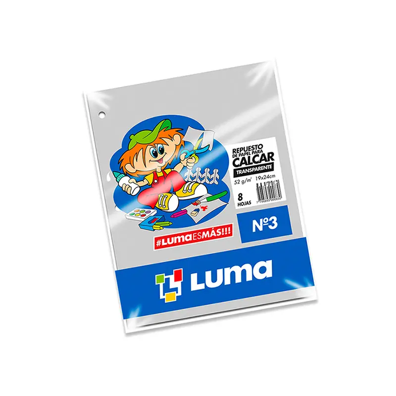 Repuesto de calcar Luma N°3, 8 hojas