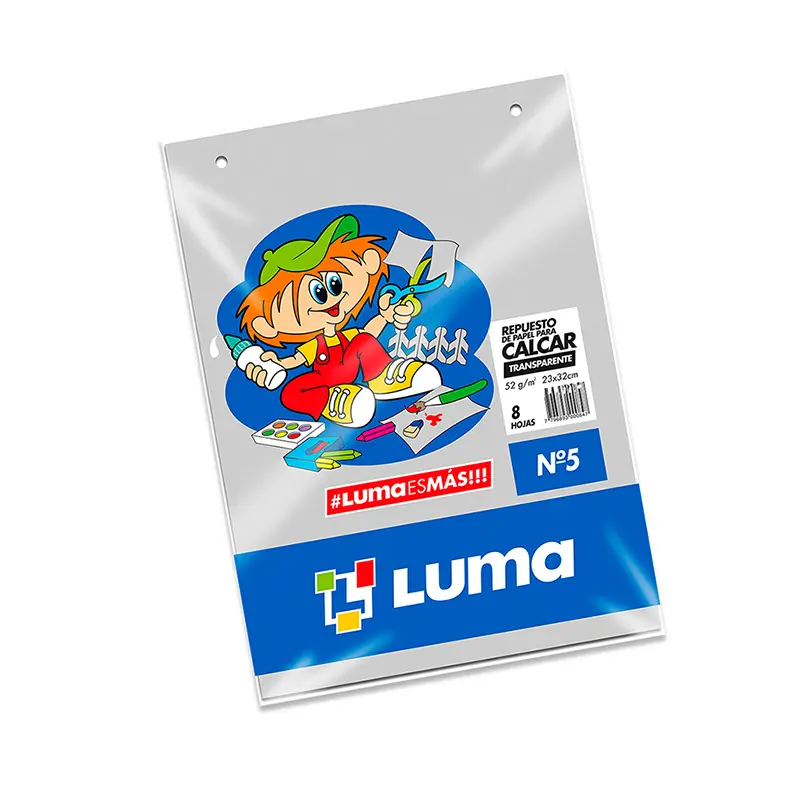Repuesto de calcar Luma N°5, 8 hojas