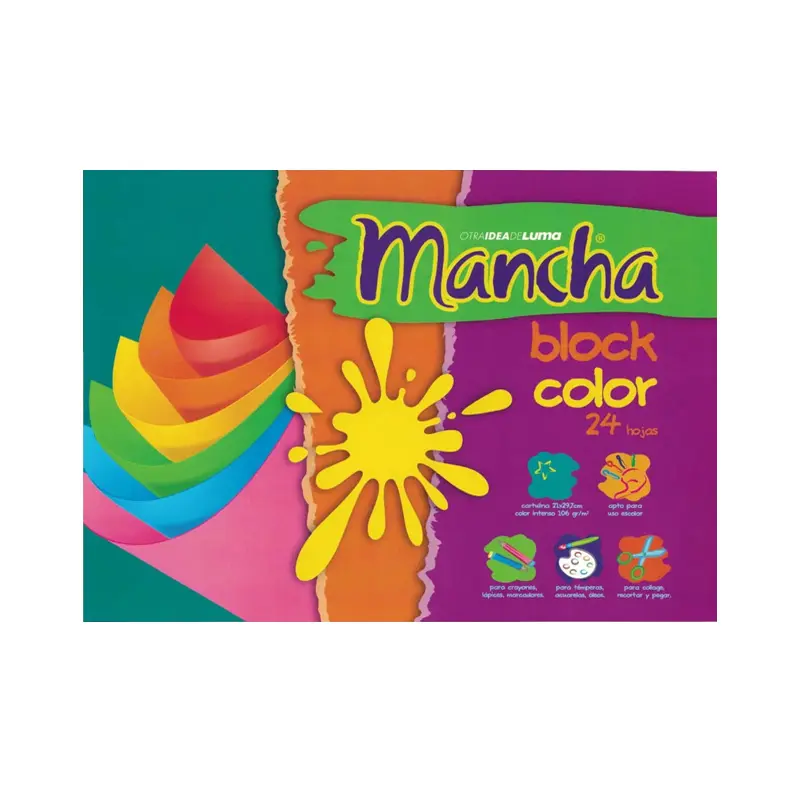 Block de Dibujo Luma Mancha A4, 24 hojas Color