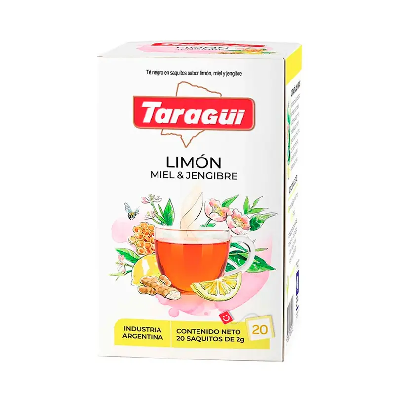 Té Limon/Jengibre Taragüí, caja de 20 saquitos