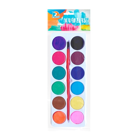 [EZCOACUAR12] Acuarela Ezco, paleta de 12 colores