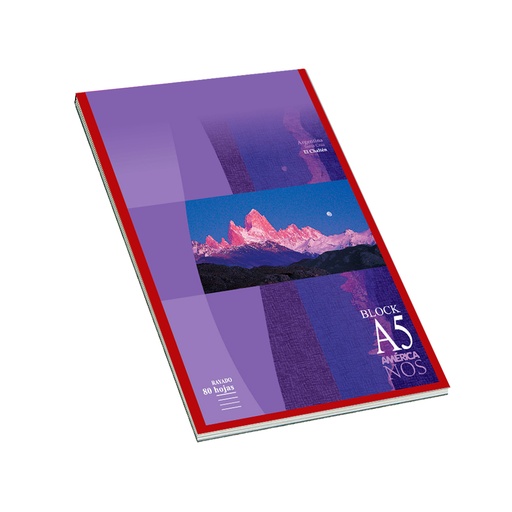 [AMERBKA580R] Block A5 Emblocado América, 80 hojas rayadas
