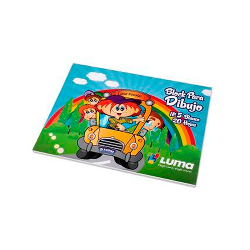 [LUMABKBL5] Block de dibujo Luma N°5, 20 hojas lisas blancas
