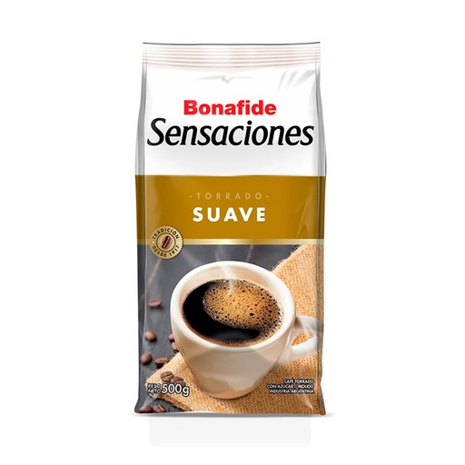[BONAFTOSUA500G] Café torrado Sensacion suave Bonafide, pack de 500g.