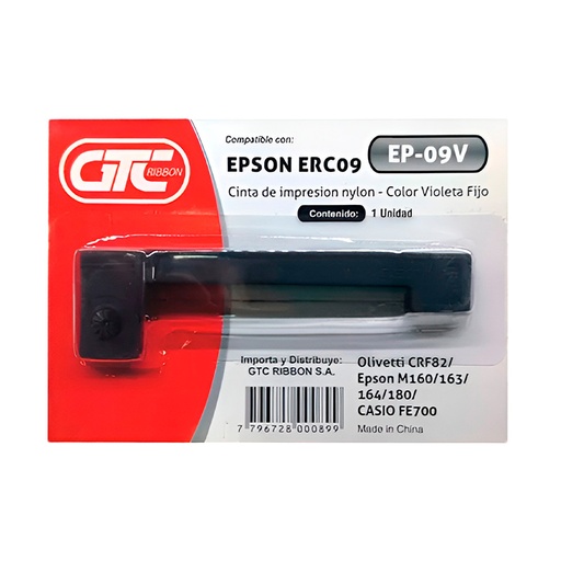 [CINTAERC09P] Cinta Alternativa GTC EP-09V P/Epson ERC09