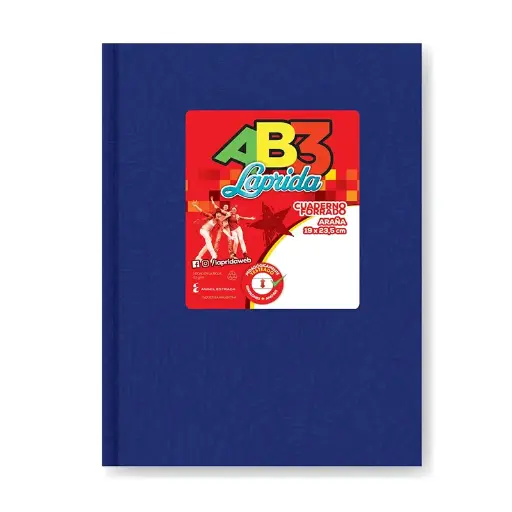 [LAPAB3AZU50R] Cuaderno Laprida AB3 Araña azul, 19 x 23cm. 50 hojas rayadas