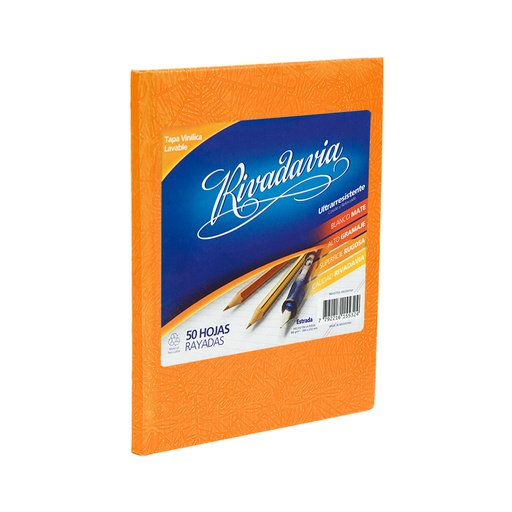 [RIVTCNARA50R] Cuaderno Rivadavia Araña naranja, 16x21cm. 50 hojas rayadas