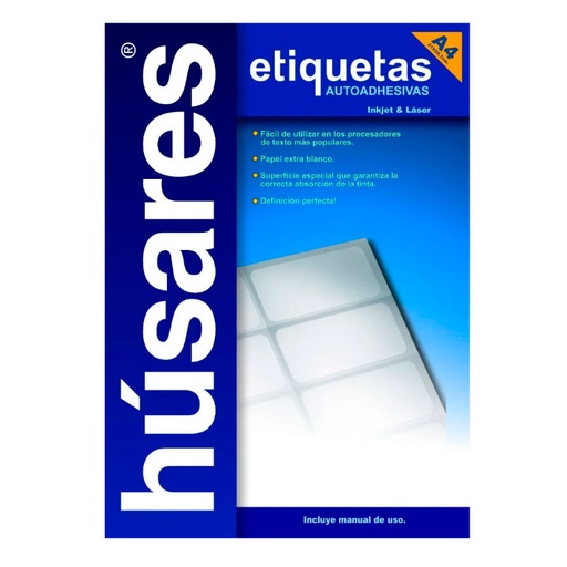 [HUSARES34199] Etiqueta imprimibles InkJet | LaserJet Húsares H34199 A4 para CD, 100 hojas