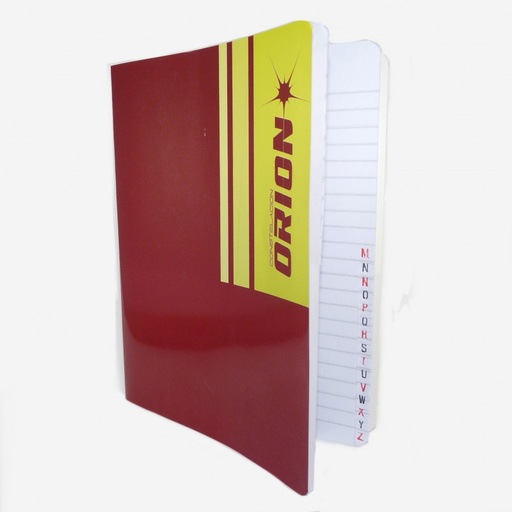 [INDICETF45] Cuaderno Índice Orión tapa flexible, 16 x 21cm. 45 hojas