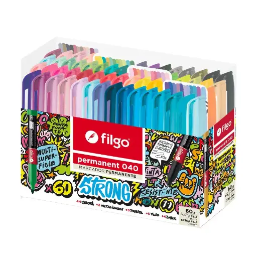 [FILGOMAR040S] Marcadores permanentes Filgo Permanent Marker 040, 60 colores