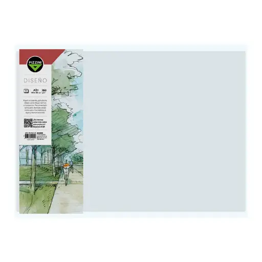 [PIZZPAPDIB150G] Hojas para dibujo Pizzini A3, 150g. 29.7 x 42cm. pack de 10 unidades