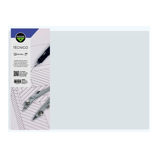 [PIZZPAPTEC3550] Hojas para dibujo técnico Pizzini, 106g. 35 x 50cm. pack de 10 unidades