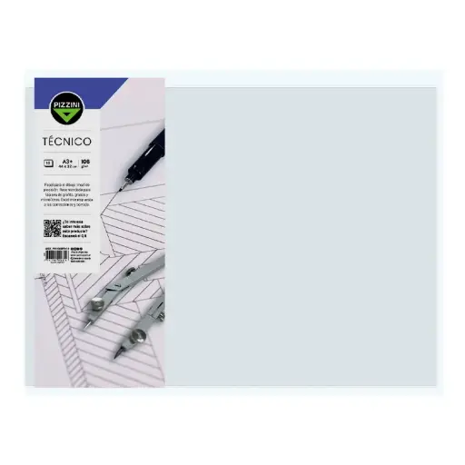 [PIZZPAPTECNA3] Hojas para dibujo técnico Pizzini A3, 106g. 29.7 x 42cm. pack de 10 unidades