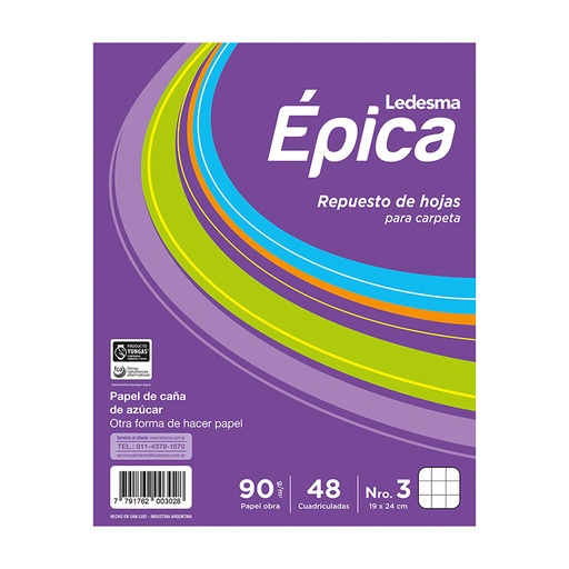 [EPICAREP48C] Repuesto Épica, 48 hojas cuadriculadas
