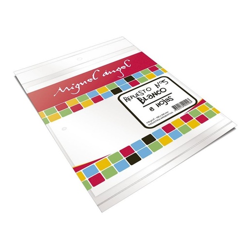 [MANGELREPBL5] Repuesto de Dibujo Miguel Angel N°5, 8 hojas blancas